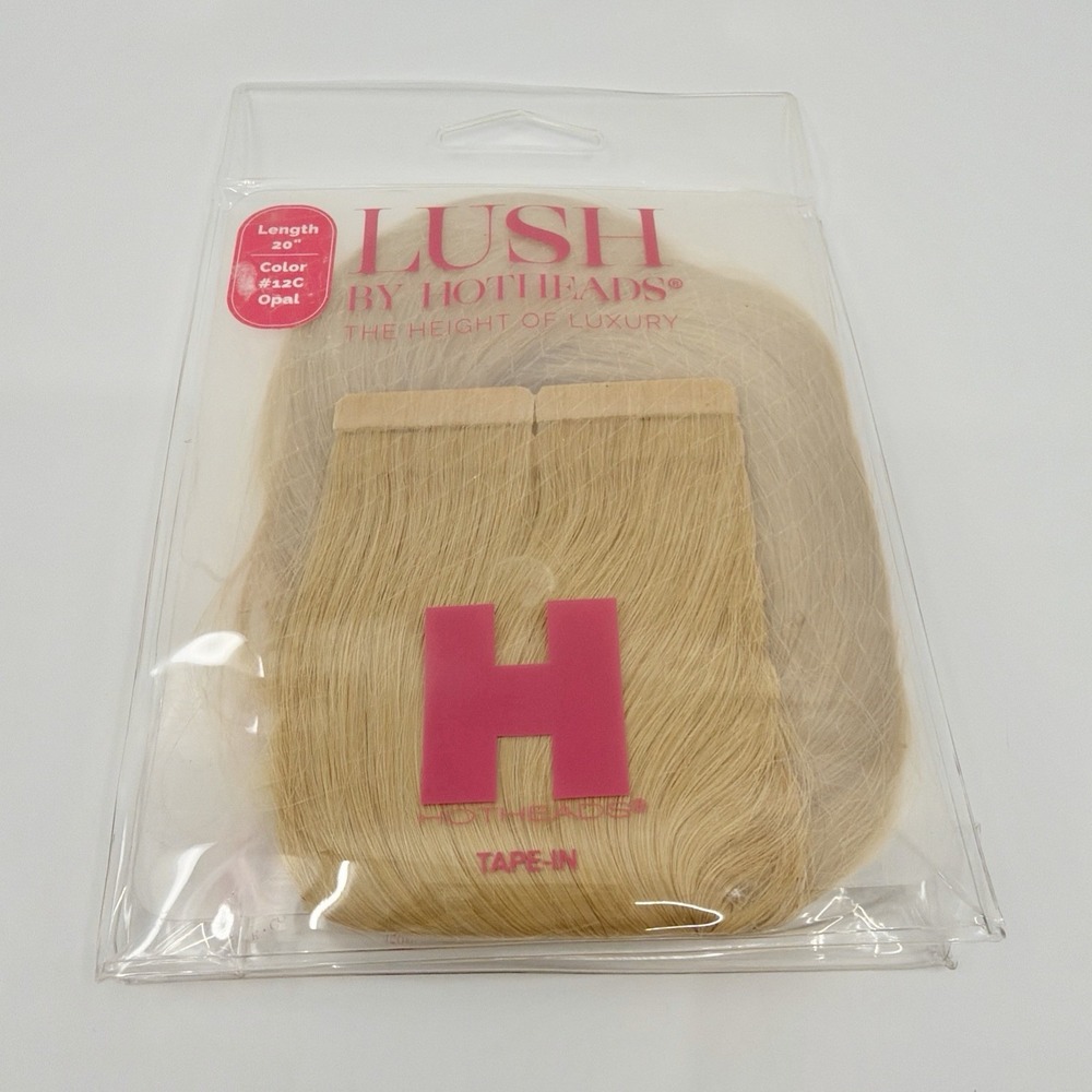 Hotheads Tape-In Extensions LUSH Originals 20" OPAL #12C Light Golden Blonde New